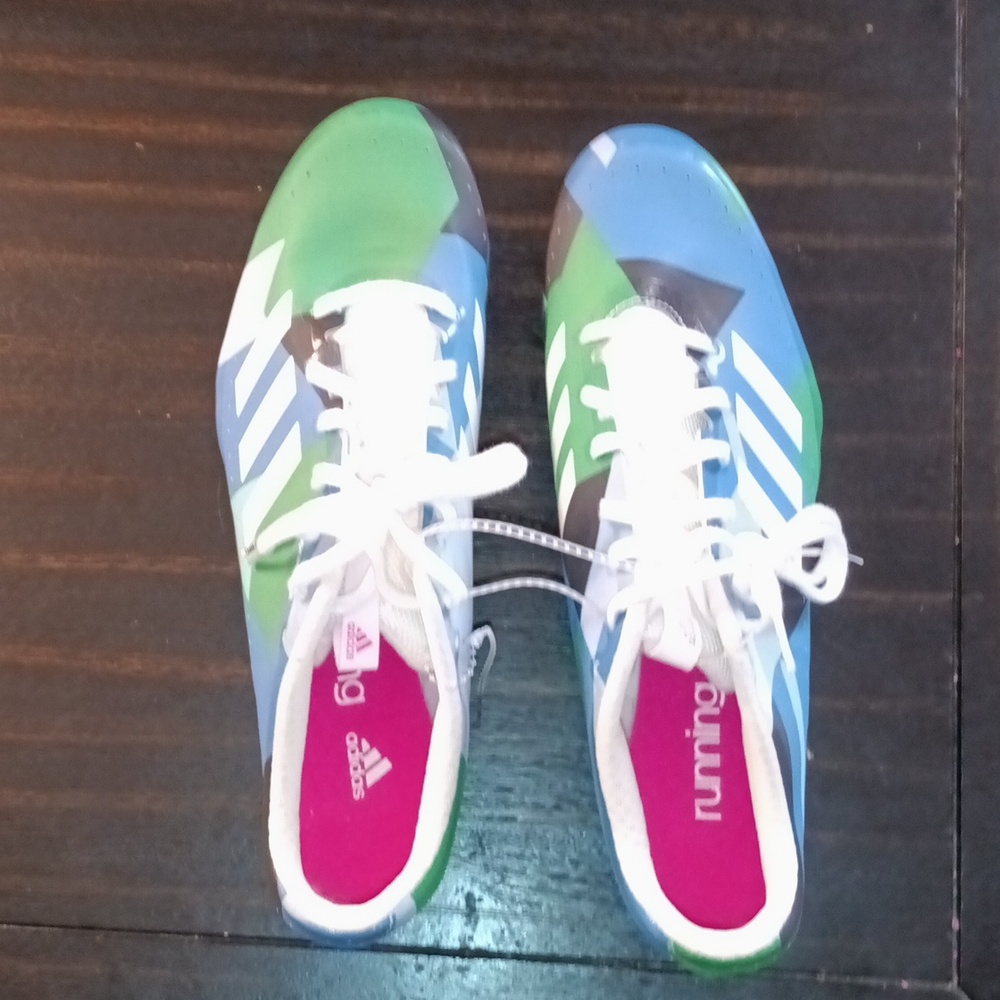 🆕ADIDAS SprintStar Blue Green Pink Track & Field Running Shoes Size 10.5 Women - Picture 10 of 10